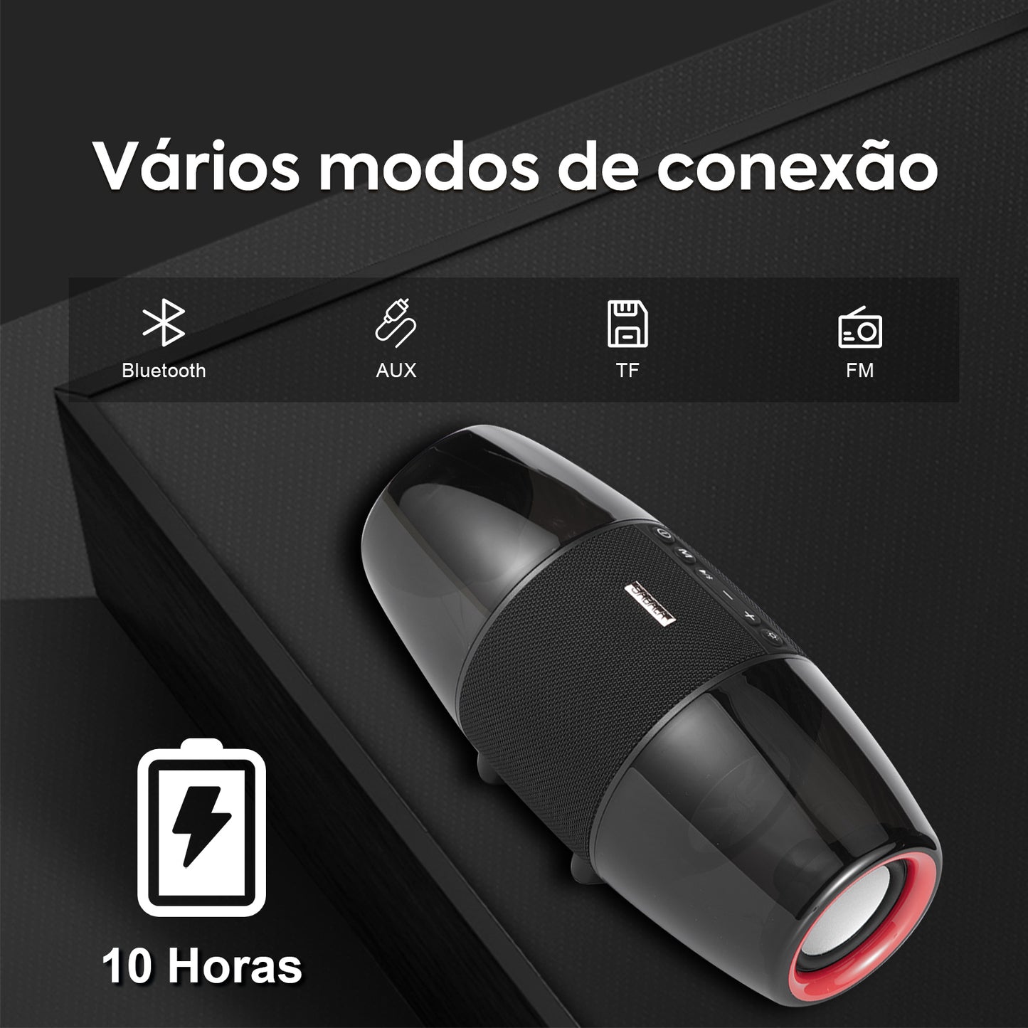 Caixa De Som Bluetooth Sabala Dr-206 Preto Portátil