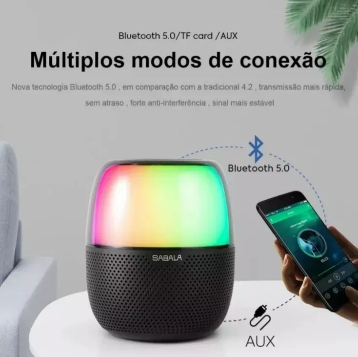 Sabala Dr-102 Portable Bluetooth Speaker with LED Light